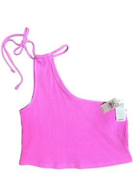 NWT aerie Medium Ribbed Pink Knit Tank